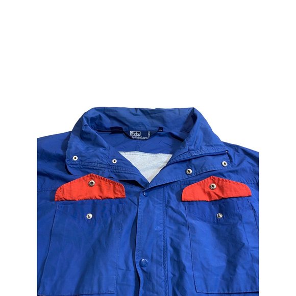 Vintage Ralph Lauren Windbreaker Jacket Blue Zip Up Coat - Picture 2 of 7